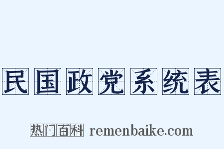 民国政党系统表是什么意思的图片